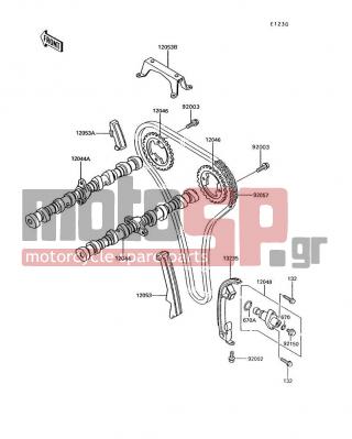 KAWASAKI - VOYAGER XII 1995 - Engine/Transmission - Camshaft(s)/Tensioner - 12053-1182 - GUIDE-CHAIN,FR,LOW