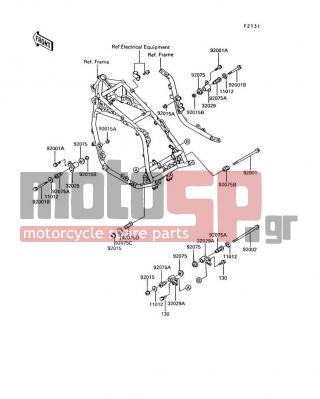 KAWASAKI - VOYAGER XII 1995 -  - Frame Fittings - 92015-1180 - NUT,FLANGED,10MM