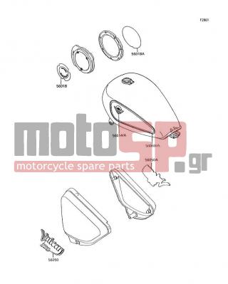 KAWASAKI - VULCAN 750 1995 - Εξωτερικά Μέρη - Decals(Red/Red) - 56050-1772 - MARK,SIDE COVER,LH