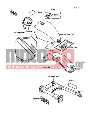 KAWASAKI - VULCAN 750 1995 - Body Parts - Labels - 56037-1697 - LABEL-SPECIFICATION,TIRE&LOAD