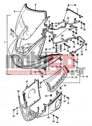 SUZUKI - GS1150 G 1986 - Body Parts - COWLING (GSX1100EFE E2) - 02142-06205-000 - DISCONTINUED