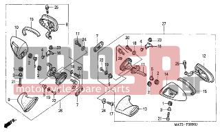 HONDA - CBR1100XX (ED) 1999 - Body Parts - BACK MIRROR - 88115-MAT-000ZG - COVER, R. MIRROR *NH418P*