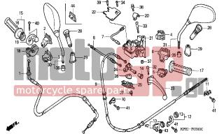 HONDA - SH150 (ED) 2001 - Frame - HANDLE LEVER/SWITCH/CABLE - 43455-GCK-000 - CLAMPER, RR. BRAKE CABLE