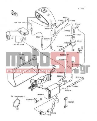 KAWASAKI - VULCAN 88 1995 - Body Parts - Fuel Evaporative System - 14073-1219 - DUCT,CANISTER