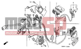 HONDA - CBR600F (ED) 2003 - Electrical - WIRE HARNESS - 50180-MBW-D20 - CLAMP, HARNESS