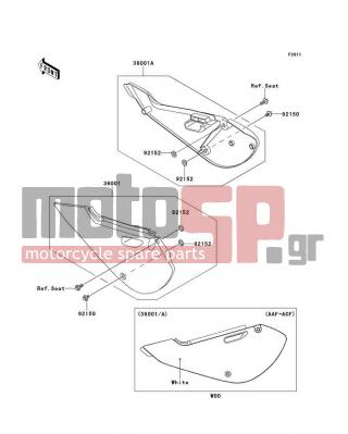 KAWASAKI - KX™65 2013 - Body Parts - Side Covers - 36001-1639-266 - COVER-SIDE,LH,B.WHITE