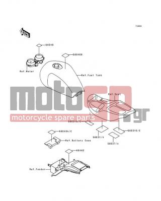 KAWASAKI - ZR1100 ZEPHYR 1995 - Body Parts - Labels - 56037-1586 - LABEL-SPECIFICATION,TIRE&LOAD