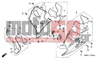 HONDA - CBR600F (ED) 2002 - Body Parts - LOWER COWL - 50126-GS3-000 - CUSHION, RR. FENDER
