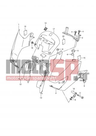 SUZUKI - GSR600A (E2) 2008 - Body Parts - FUEL TANK SIDE COVER (MODEL K9) - 01550-0625B-000 - BOLT