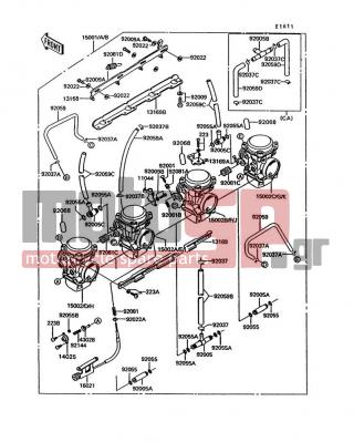 KAWASAKI - CONCOURS 1994 - Engine/Transmission - Carburetor - 92009-1129 - SCREW,6X16