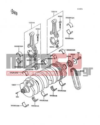 KAWASAKI - CONCOURS 1994 - Engine/Transmission - Crankshaft - 13251-1075-LL - ROD-ASSY-CONNECTING,L