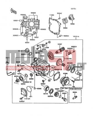 KAWASAKI - CONCOURS 1994 - Engine/Transmission - Front Bevel Gear - 11009-1344 - GASKET,OIL PIPE,8.2X14X1.0
