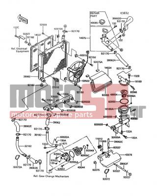 KAWASAKI - CONCOURS 1994 - Engine/Transmission - Radiator - 16160-1068 - BODY,THERMOSTAT,LWR