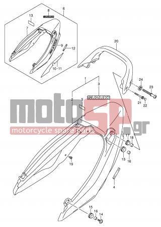 SUZUKI - GSX1400 (E2) 2003 - Εξωτερικά Μέρη - SEAT TAIL COVER (MODEL K3) - 45500-42FB0-0JW - COVER ASSY, SEAT TAIL (WHITE)