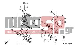 HONDA - CBR1100XX (ED) 2002 - Suspension - REAR CUSHION - 50233-MZ7-000 - BRACKET COMP., RR. CUSHION