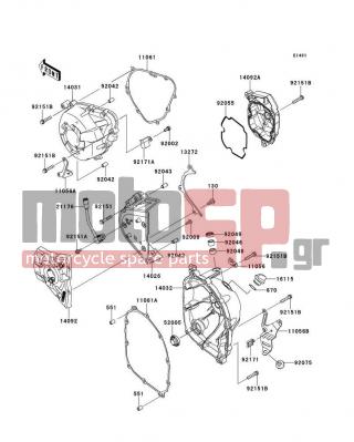 KAWASAKI - NINJA® 1000 ABS 2013 - Engine/Transmission - Engine Cover(s) - 92049-1475 - SEAL-OIL,CLUTCH RELEASE