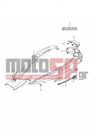 SUZUKI - AN400 (E2) Burgman 2007 - Body Parts - FRAME COVER (MODEL K9) - 47321-05H00-YMK - COVER, FRAME LOWER (RED)