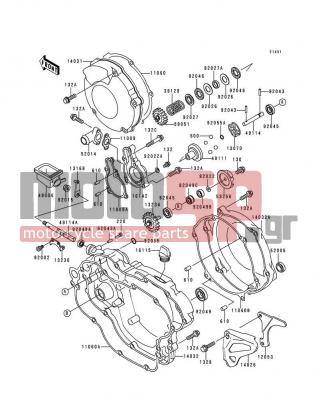 KAWASAKI - KX125 1994 - Engine/Transmission - Engine Cover(s) - 11060-1351 - GASKET,CLUTCH COVER,OUTSIDE