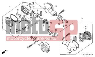 HONDA - CBR600RR (ED) 2004 - Electrical - WINKER (EXCEPT CM) - 93911-24380- - SCREW, TAPPING, 4X14