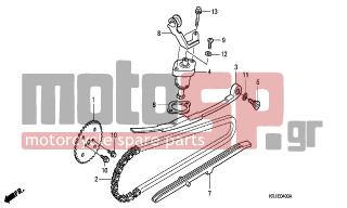 HONDA - FES150A (ED) ABS 2007 - Engine/Transmission - CAM CHAIN/TENSIONER - 91306-105-690 - O-RING, 1.5X9.5