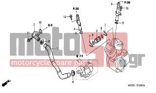 HONDA - XL650V (ED) TransAlp 2003 - Engine/Transmission - WATER PIPE - 19512-MBA-000 - PIPE COMP., RR. OUTLET WATER