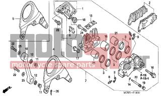 HONDA - VFR800 (ED) 2006 - Brakes - REAR BRAKE CALIPER - 45132-166-016 - BOOT, PIN BUSH(NISSIN)