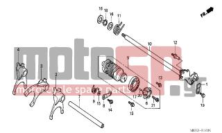 HONDA - CBR600RR (ED) 2003 - Engine/Transmission - GEARSHIFT DRUM - 24610-MEE-000 - SPINDLE COMP., GEARSHIFT