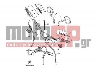 YAMAHA - TDR250 (EUR) 1990 - Frame - STEERING HANDLE CABLE - 90464-13080-00 - Clamp