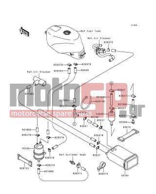 KAWASAKI - NINJA® ZX™-7 1994 - Body Parts - Fuel Evaporative System - 92037-1461 - CLAMP,TUBE