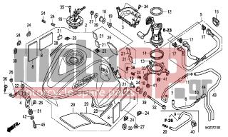 HONDA - VFR1200FB (ED) 2011 - Body Parts - FUEL TANK/FUEL PUMP - 17575-MGE-000 - PLATE, FUEL PUMP SETTING