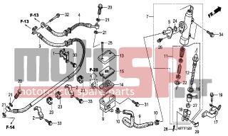 HONDA - XL700VA (ED)-ABS TransAlp 2008 - Brakes - RR. BRAKE MASTER CYLINDER (ABS) - 43512-MFF-D41 - HOSE COMP., RR. MASTER CYLINDER