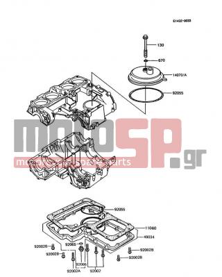 KAWASAKI - POLICE 1000 1994 - Engine/Transmission - Breather Cover/Oil Pan - 670B1508 - O RING,8MM