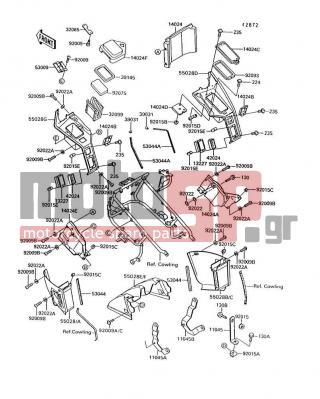 KAWASAKI - VOYAGER XII 1994 - Body Parts - Cowling Lowers - 92022-104 - WASHER,5.5X20X1.2
