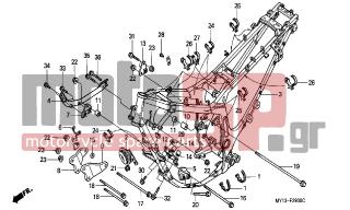 HONDA - XRV750 (IT) Africa Twin 1993 - Frame - FRAME BODY - 50186-MS8-000 - COLLAR A, ENGINE MOUNTING