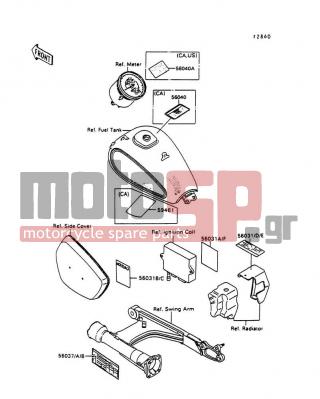 KAWASAKI - VULCAN 88 1994 - Body Parts - Labels - 56037-1436 - LABEL-SPECIFICATION,TIRE&LOAD