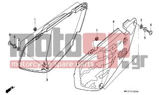 HONDA - XRV750 (IT) Africa Twin 1993 - Body Parts - SIDE COVER - 83510-MY1-000ZF - COVER SET, R. SIDE (WL) *TYPE2*