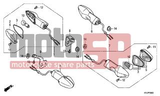 HONDA - CBR250R (ED) ABS   2011 - Electrical - WINKER - 90133-KPP-T00 - SCREW, PAN, 6X14