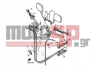 YAMAHA - FJ1100 (EUR) 1985 - Frame - STEERING HANDLE CABLE - 36Y-26290-T0-00 - Back Mirror Assy (right)