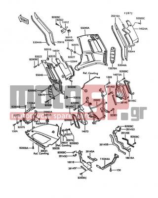 KAWASAKI - CONCOURS 1993 - Body Parts - Cowling Lowers(ZG1000-A7/A8) - 39145-1078 - TRIM-SEAL,DUCT