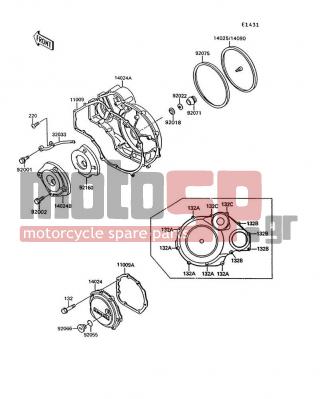 KAWASAKI - CONCOURS 1993 - Engine/Transmission - Engine Cover(s) - 92018-004 - NUT,LOCK,5MM