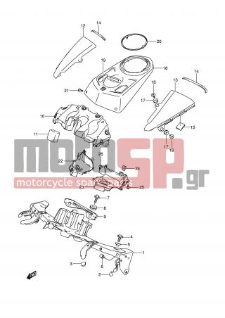 SUZUKI - GSX1300 BKing (E2)  2009 - Body Parts - FUEL TANK FRONT BRACKET (MODEL K8/K9)  - 09409-06329-000 - CLIP