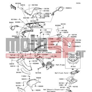 KAWASAKI - NINJA® ZX™-14R 2013 - Body Parts - Cowling(Upper)(EDF/EDFA) - 11056-1715 - BRACKET,INNER COWLING,LH