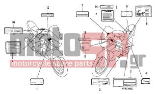 HONDA - CBR125R (ED) 2004 - Body Parts - CAUTION LABEL(CBR125R/ RS/ RW5/RW6/RW8)