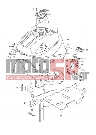 SUZUKI - SV650 (E2) 2008 - Body Parts - FUEL TANK (MODEL K9) - 01550-0820B-000 - BOLT