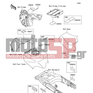 KAWASAKI - NINJA® ZX™-14R 2013 - Body Parts - Labels - 56030-0357 - LABEL,GASOLINE
