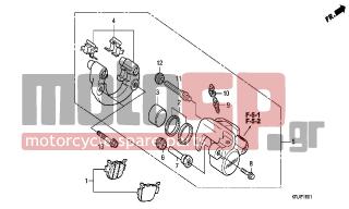 HONDA - FES150A (ED) ABS 2007 - Brakes - REAR BRAKE CALIPER (FES1257/ A7)(FES1507/A7) - 43235-HP1-006 - PIN B