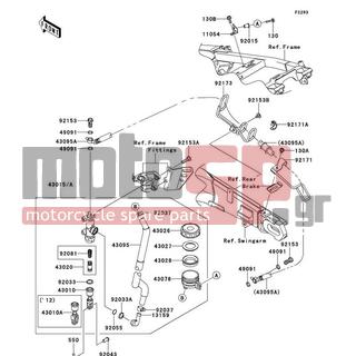 KAWASAKI - NINJA® ZX™-14R 2013 -  - Rear Master Cylinder - 92037-1547 - CLAMP,BRAKE HOSE