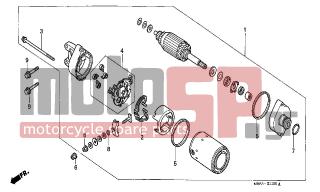 HONDA - VTR1000F (ED) 2002 - Electrical - STARTING MOTOR - 90071-MB0-000 - NUT-WASHER, 6MM