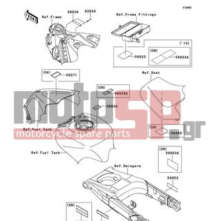 KAWASAKI - NINJA® ZX™-14R ABS 2013 - Body Parts - Labels - 56030-0357 - LABEL,GASOLINE