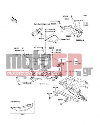 KAWASAKI - NINJA® ZX™-14R ABS 2013 - Body Parts - Side Covers/Chain Cover - 36040-0137-25Y - COVER-TAIL,RH,P.S.WHITE